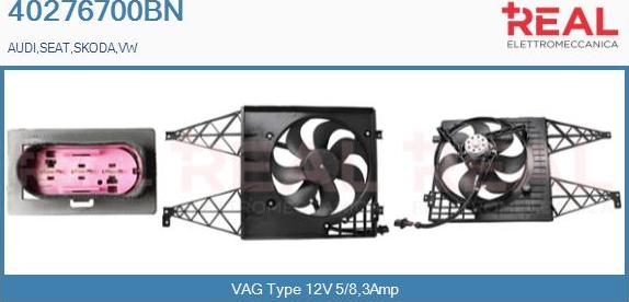 REAL 40276700BN - Elektromotors, Dzes. sist. radiatora ventilators www.autospares.lv