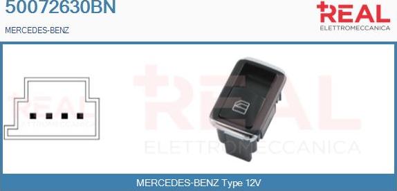 REAL 50072630BN - Slēdzis, Stikla pacēlājmehānisms www.autospares.lv