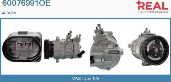 REAL 60076991OE - Compressor, air conditioning www.autospares.lv