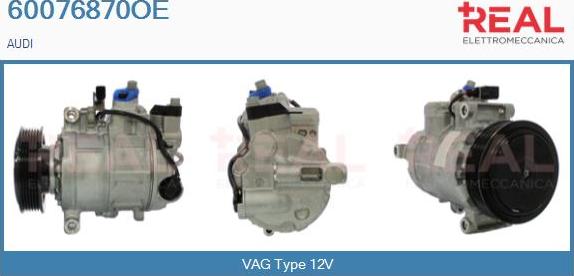 REAL 60076870OE - Compressor, air conditioning www.autospares.lv