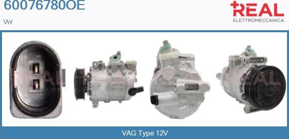 REAL 60076780OE - Compressor, air conditioning www.autospares.lv