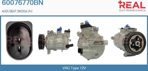 REAL 60076770BN - Compressor, air conditioning www.autospares.lv