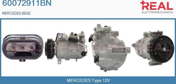 REAL 60072911BN - Compressor, air conditioning www.autospares.lv