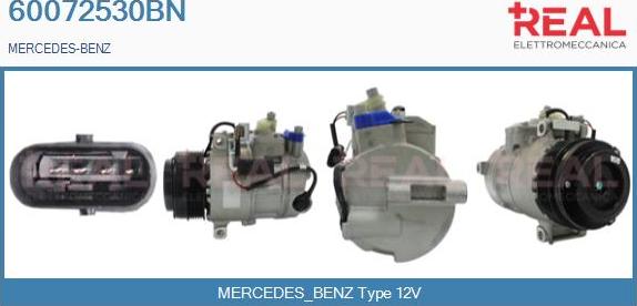 REAL 60072530BN - Compressor, air conditioning www.autospares.lv