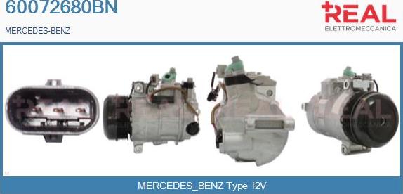 REAL 60072680BN - Compressor, air conditioning www.autospares.lv