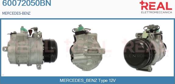 REAL 60072050BN - Compressor, air conditioning www.autospares.lv