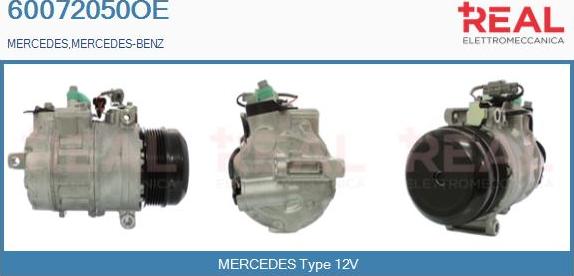 REAL 60072050OE - Compressor, air conditioning www.autospares.lv