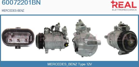 REAL 60072201BN - Compressor, air conditioning www.autospares.lv