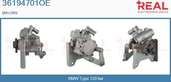 REAL 36194701OE - Hydraulic Pump, steering system www.autospares.lv