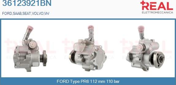 REAL 36123921BN - Hydraulic Pump, steering system www.autospares.lv