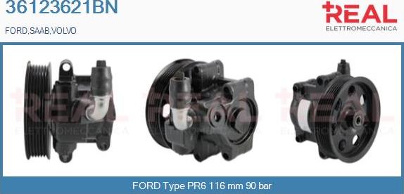 REAL 36123621BN - Hydraulic Pump, steering system www.autospares.lv