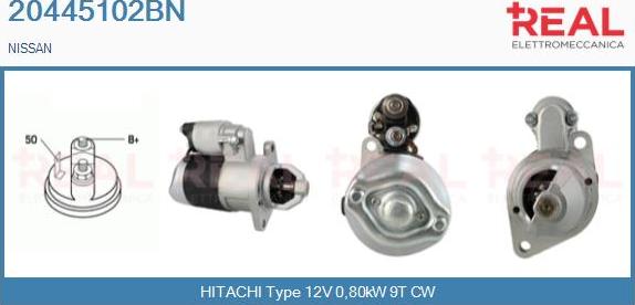 REAL 20445102BN - Стартер www.autospares.lv