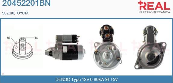 REAL 20452201BN - Стартер www.autospares.lv