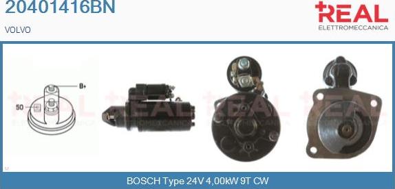 REAL 20401416BN - Стартер www.autospares.lv