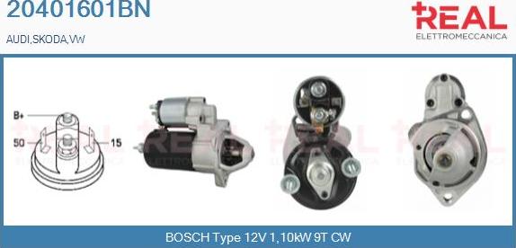 REAL 20401601BN - Starter www.autospares.lv