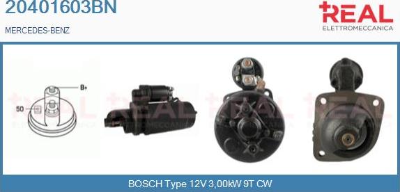 REAL 20401603BN - Стартер www.autospares.lv