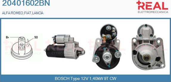 REAL 20401602BN - Starter www.autospares.lv