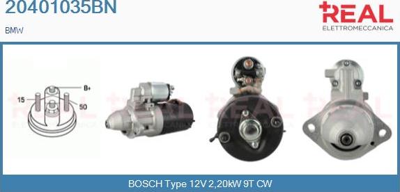 REAL 20401035BN - Starter www.autospares.lv