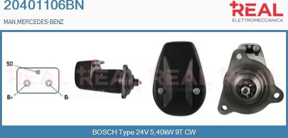 REAL 20401106BN - Стартер www.autospares.lv