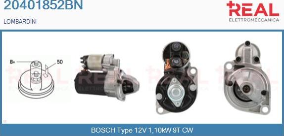 REAL 20401852BN - Стартер www.autospares.lv