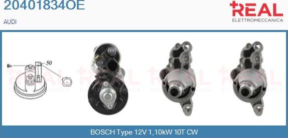 REAL 20401834OE - Стартер www.autospares.lv