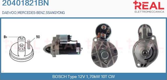 REAL 20401821BN - Стартер www.autospares.lv