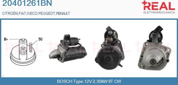 REAL 20401261BN - Стартер www.autospares.lv