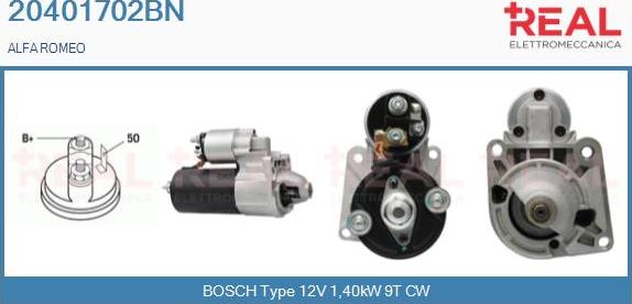 REAL 20401702BN - Starter www.autospares.lv