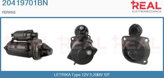 REAL 20419701BN - Стартер www.autospares.lv