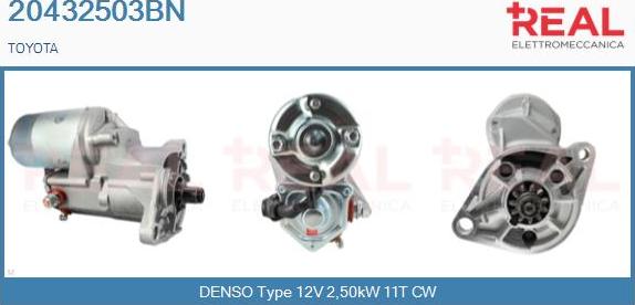 REAL 20432503BN - Стартер www.autospares.lv