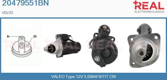 REAL 20479551BN - Стартер www.autospares.lv