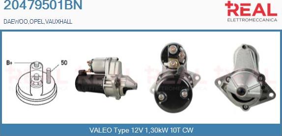 REAL 20479501BN - Starter www.autospares.lv