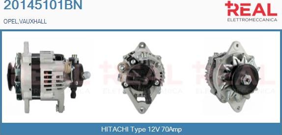 REAL 20145101BN - Alternator www.autospares.lv