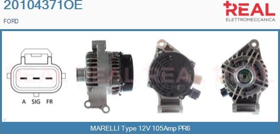 REAL 20104371OE - Alternator www.autospares.lv