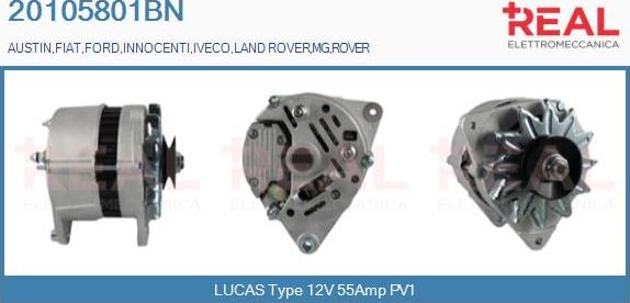 REAL 20105801BN - Alternator www.autospares.lv