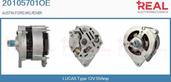 REAL 20105701OE - Alternator www.autospares.lv