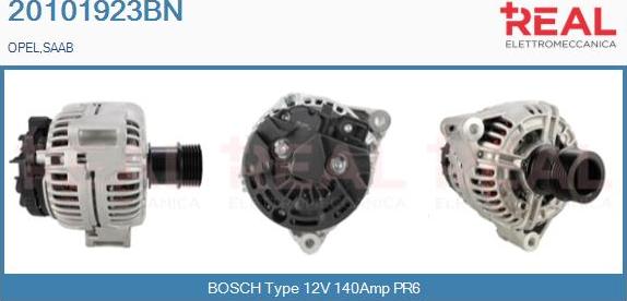 REAL 20101923BN - Alternator www.autospares.lv