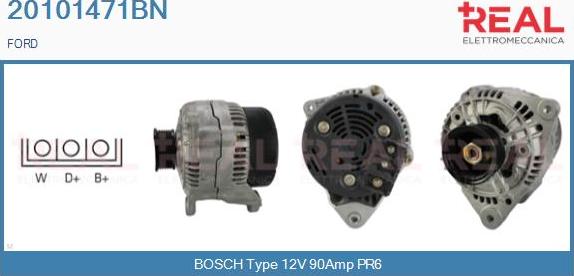 REAL 20101471BN - Alternator www.autospares.lv