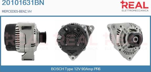 REAL 20101631BN - Alternator www.autospares.lv