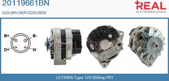 REAL 20119661BN - Alternator www.autospares.lv