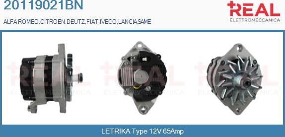 REAL 20119021BN - Генератор www.autospares.lv