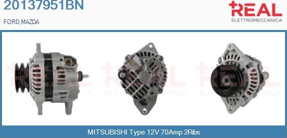 REAL 20137951BN - Alternator www.autospares.lv