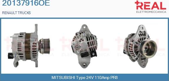 REAL 20137916OE - Генератор www.autospares.lv