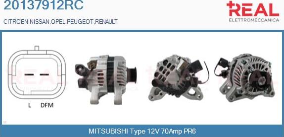 REAL 20137912RC - Alternator www.autospares.lv