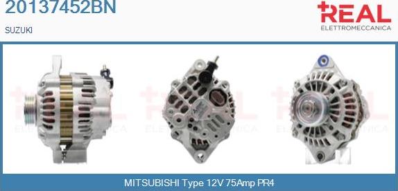 REAL 20137452BN - Alternator www.autospares.lv