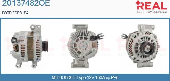 REAL 20137482OE - Alternator www.autospares.lv