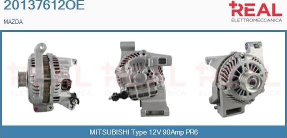 REAL 20137612OE - Alternator www.autospares.lv