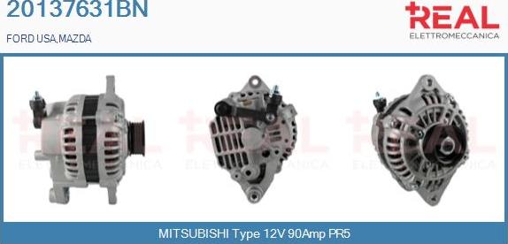 REAL 20137631BN - Alternator www.autospares.lv