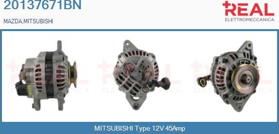 REAL 20137671BN - Alternator www.autospares.lv