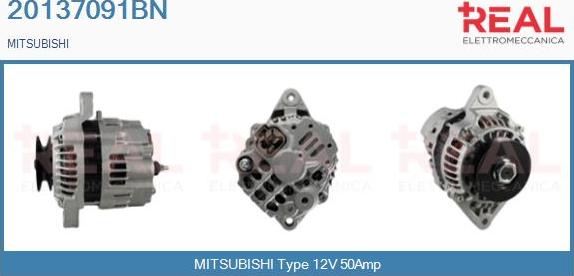 REAL 20137091BN - Генератор www.autospares.lv